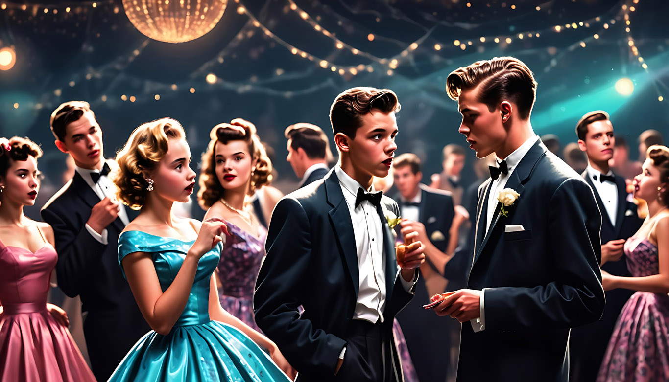 1950s teenagers at Prom night