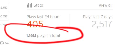 1 million plays on SoundCloud screenshot