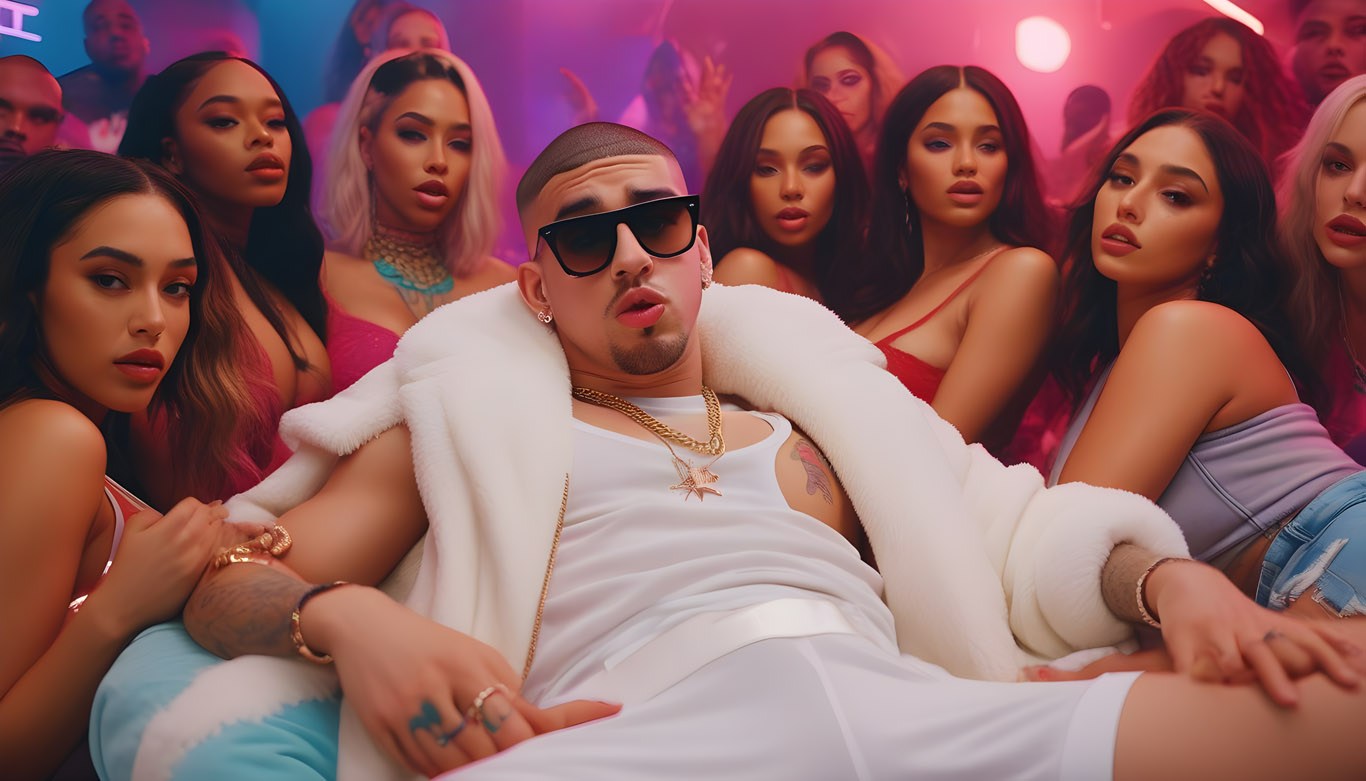 Rapper Bad Bunny and hoes